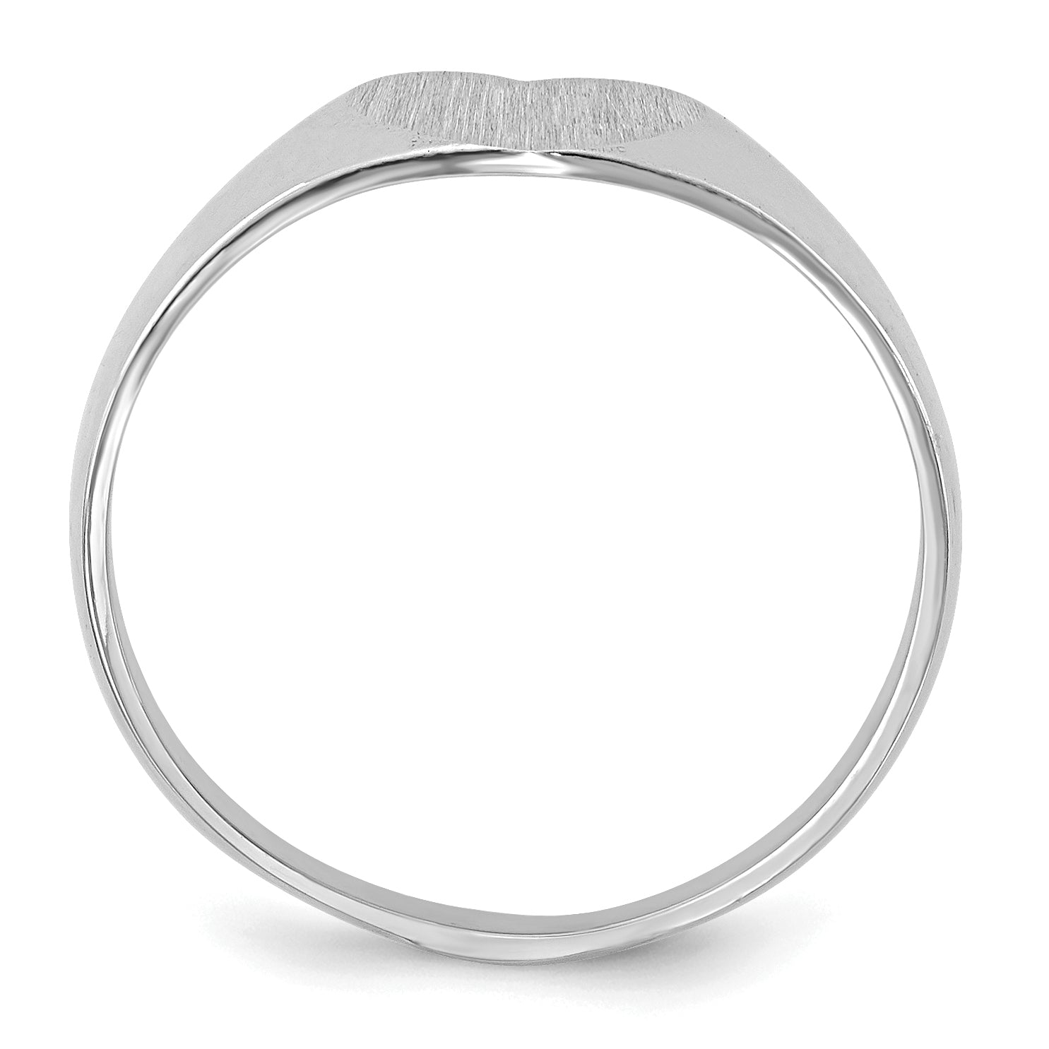 14k White Gold 7.0x9.5mm Closed Back Heart Signet Ring