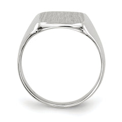 14k White Gold 11.0x10.5mm Closed Back Signet Ring