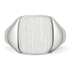 14k White Gold 11.0x10.5mm Closed Back Signet Ring