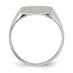 14k White Gold 13.5x14.5mm Closed Back Men's Signet Ring