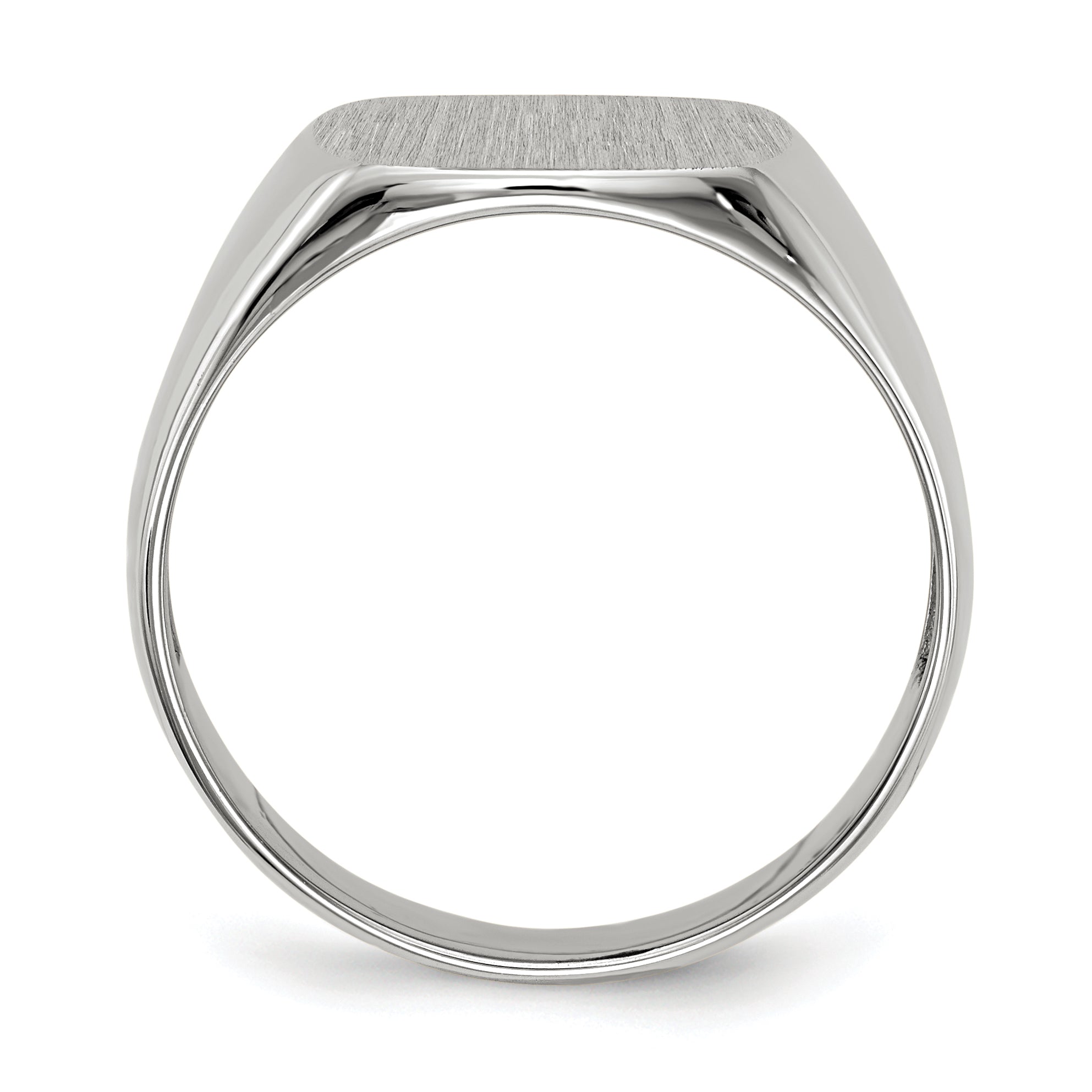 14k White Gold 12.5x12.5mm Open Back Signet Ring