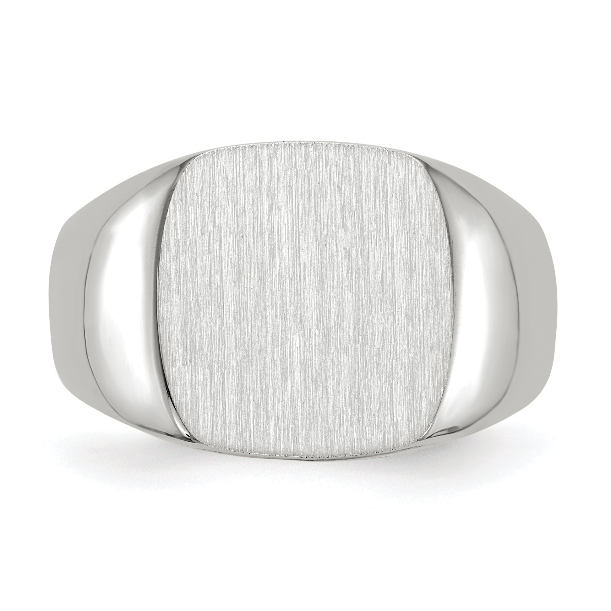 14k White Gold 12.5x12.5mm Open Back Signet Ring