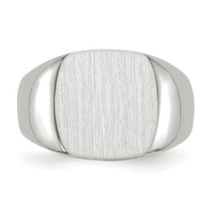 14k White Gold 12.5x12.5mm Open Back Signet Ring