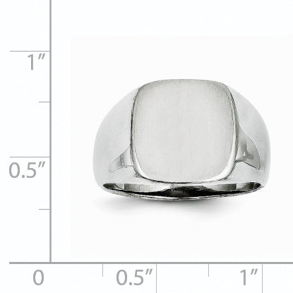 14k White Gold 12.5x12.5mm Open Back Signet Ring