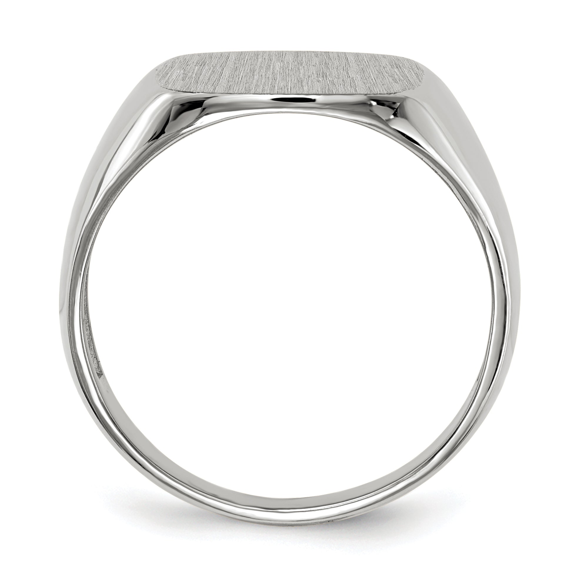 10k White Gold 14.5x13.5mm Open Back Men's Signet Ring