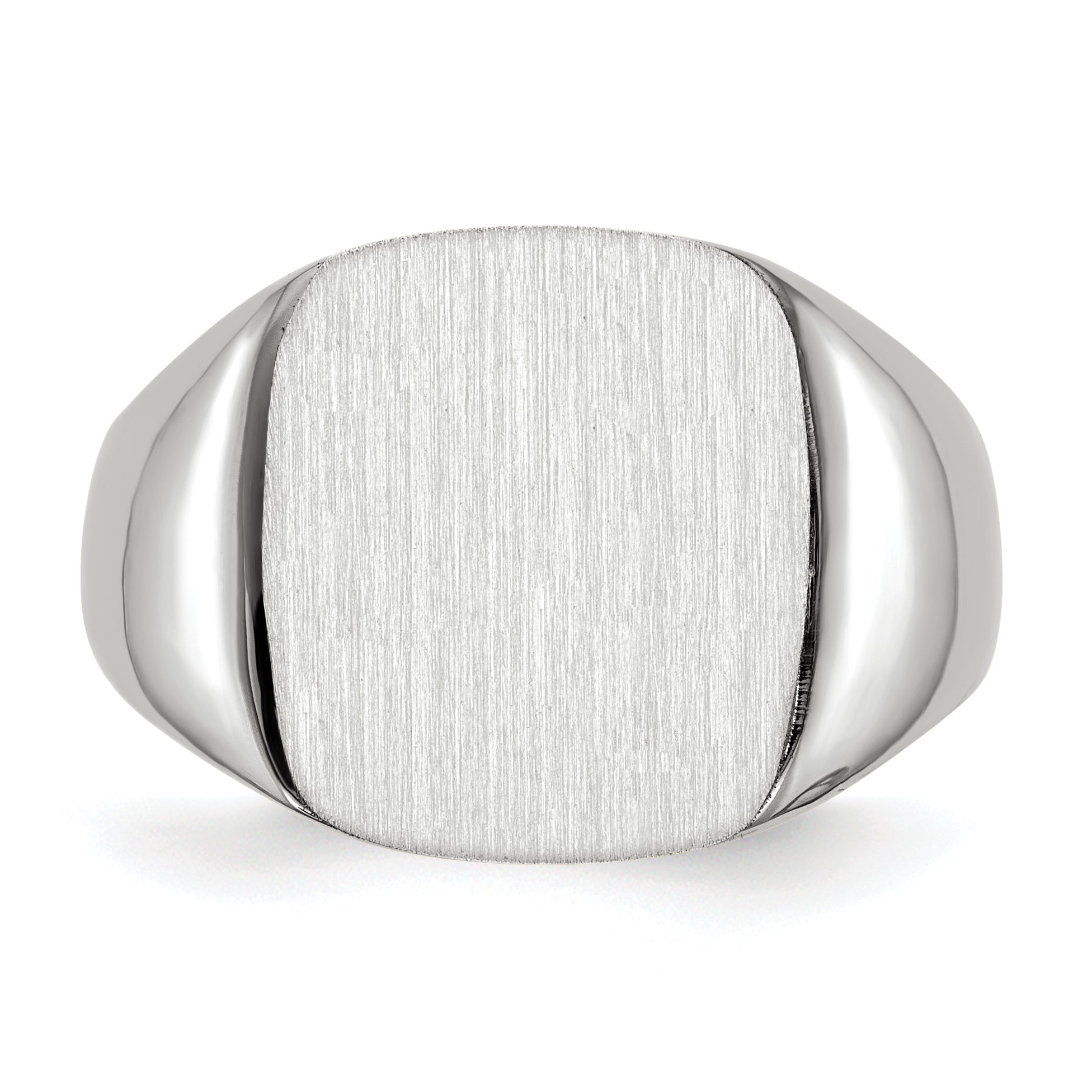 10k White Gold 14.5x13.5mm Open Back Men's Signet Ring