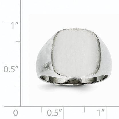 10k White Gold 14.5x13.5mm Open Back Men's Signet Ring