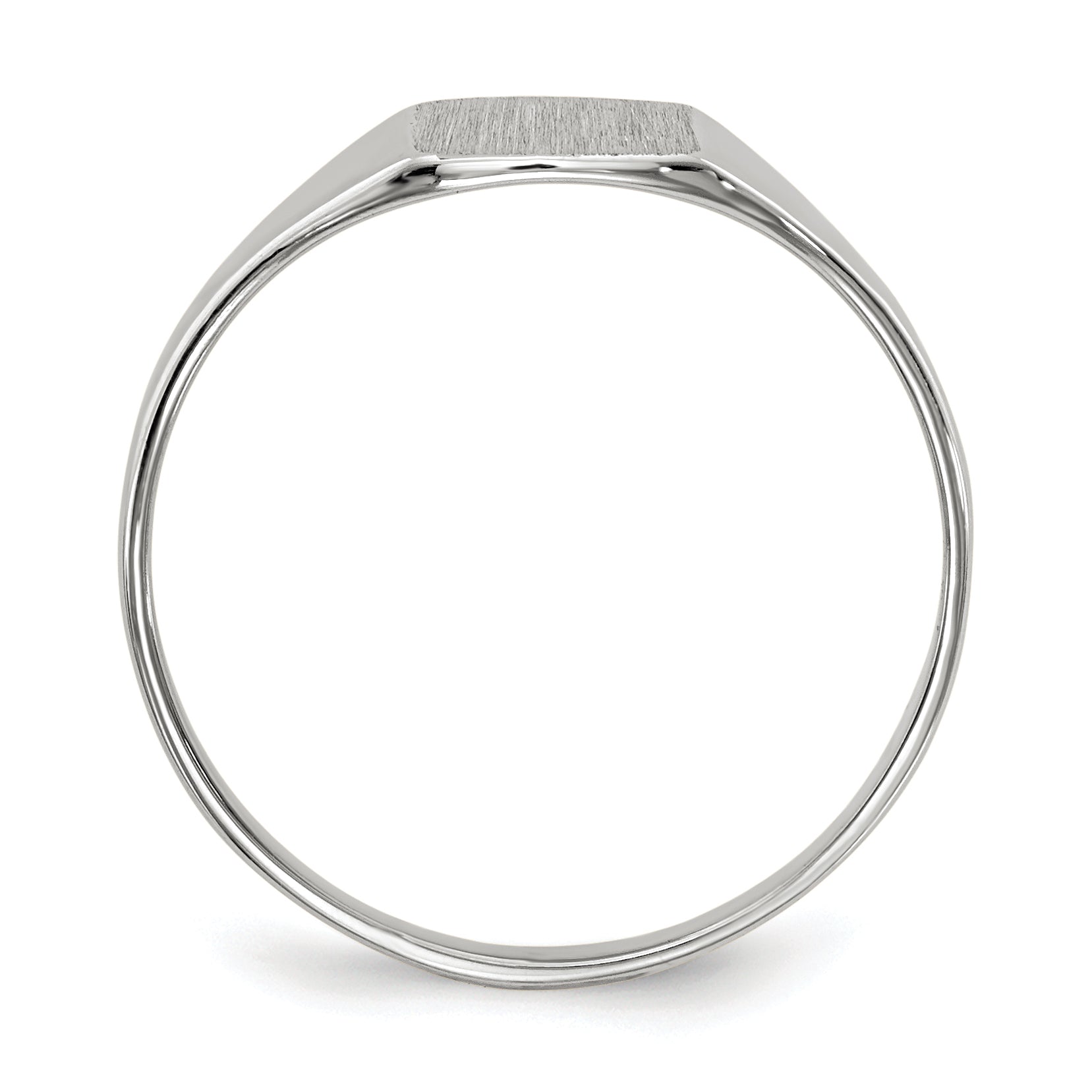 10k White Gold 7.0x8.5mm Closed Back Signet Ring