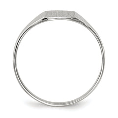 10k White Gold 7.0x8.5mm Closed Back Signet Ring