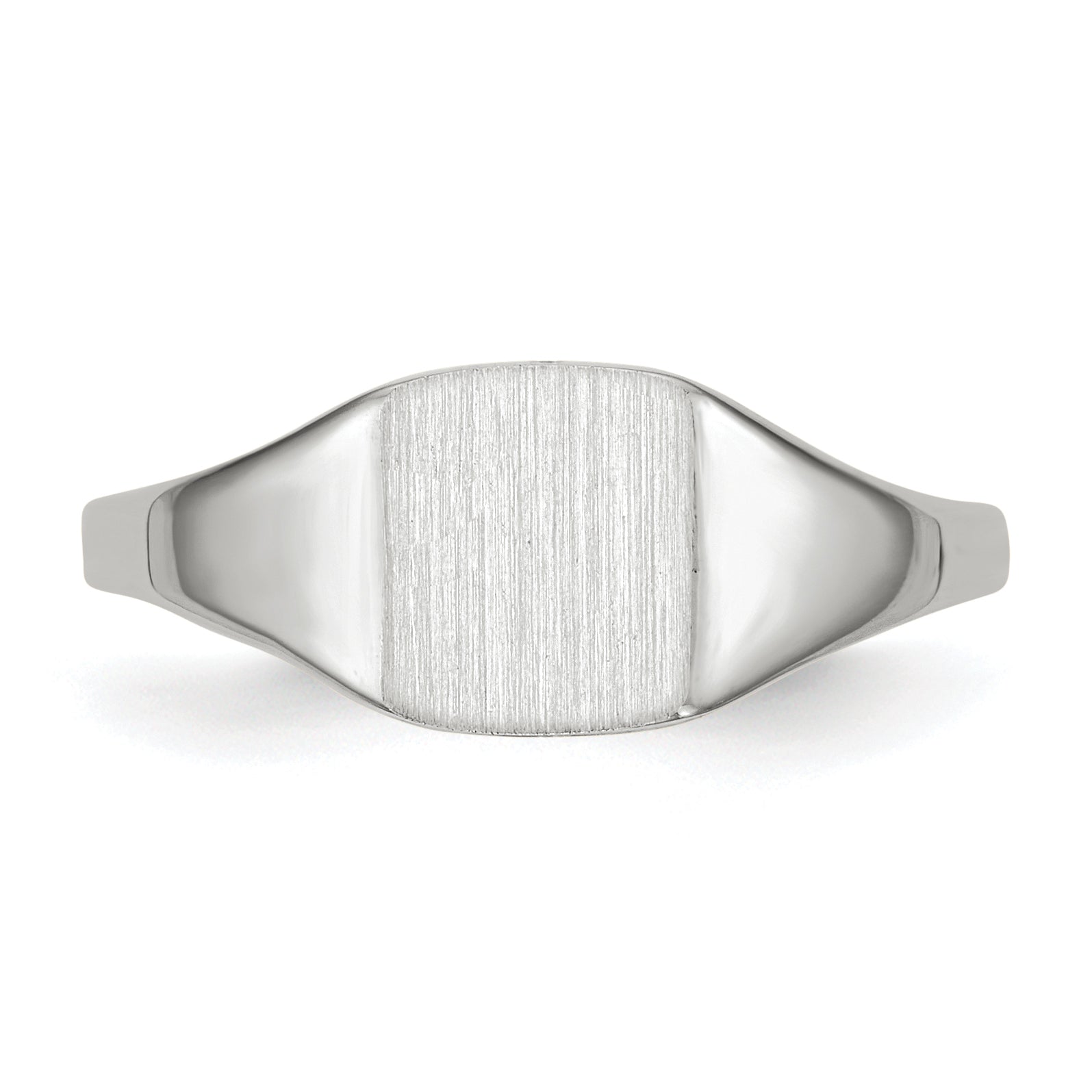 10k White Gold 7.0x8.5mm Closed Back Signet Ring