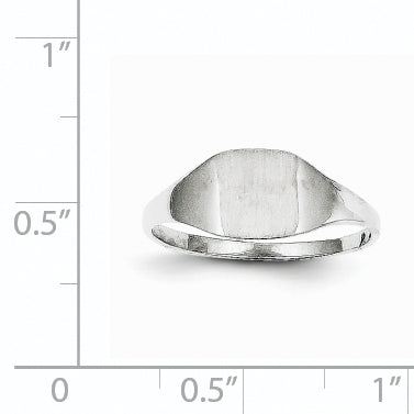 10k White Gold 7.0x8.5mm Closed Back Signet Ring