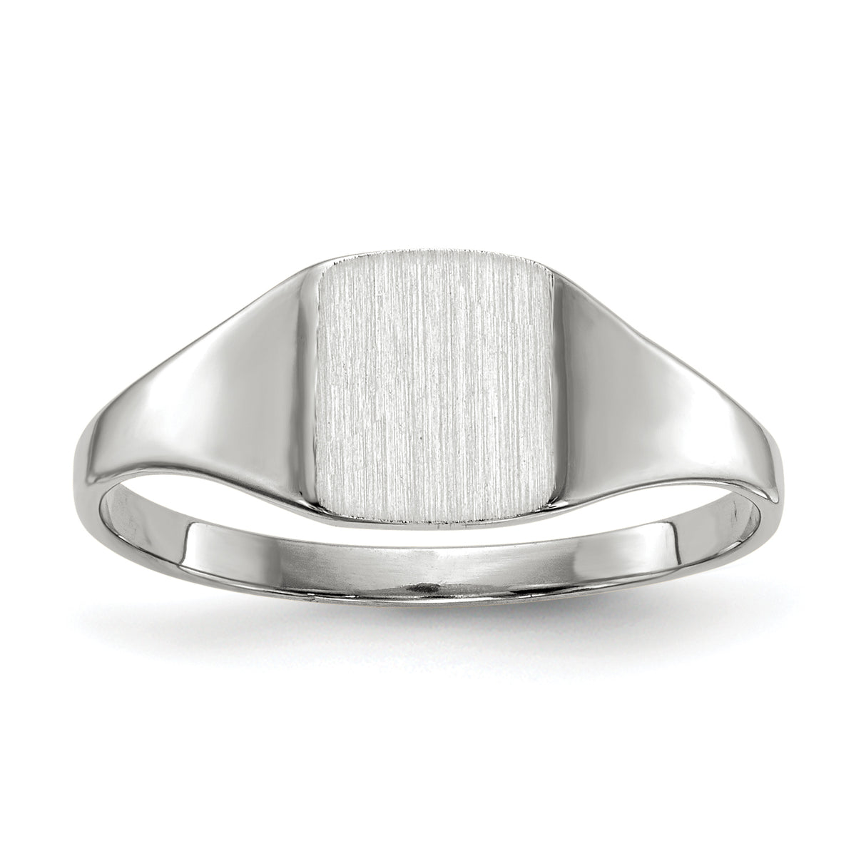 14k White Gold 7.0x7.0mm Closed Back Signet Ring