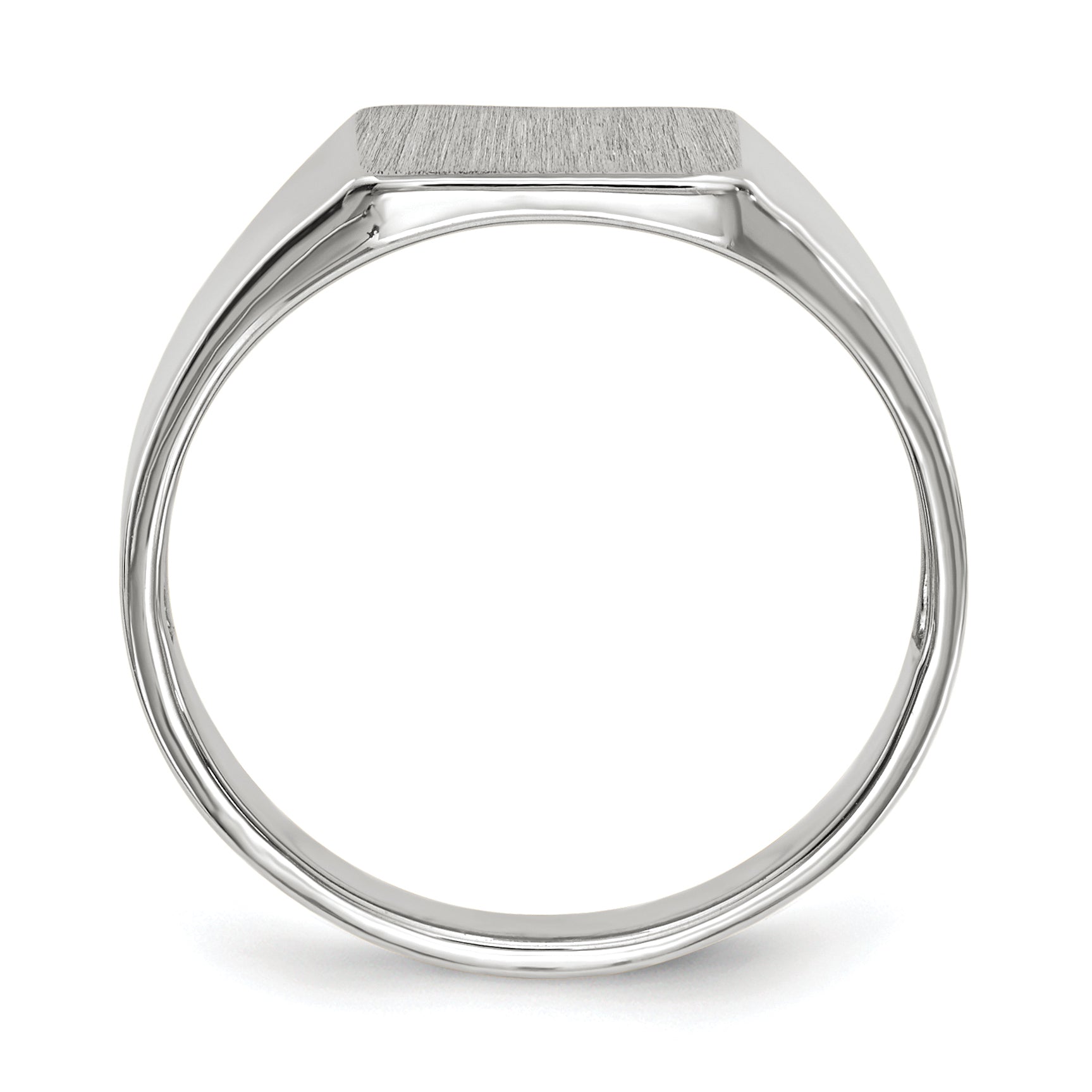 14k White Gold 9.5x8.5mm Closed Back Signet Ring