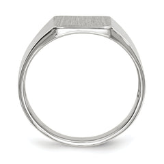 14k White Gold 9.5x8.5mm Closed Back Signet Ring