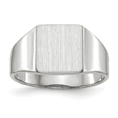 14k White Gold 9.5x8.5mm Closed Back Signet Ring