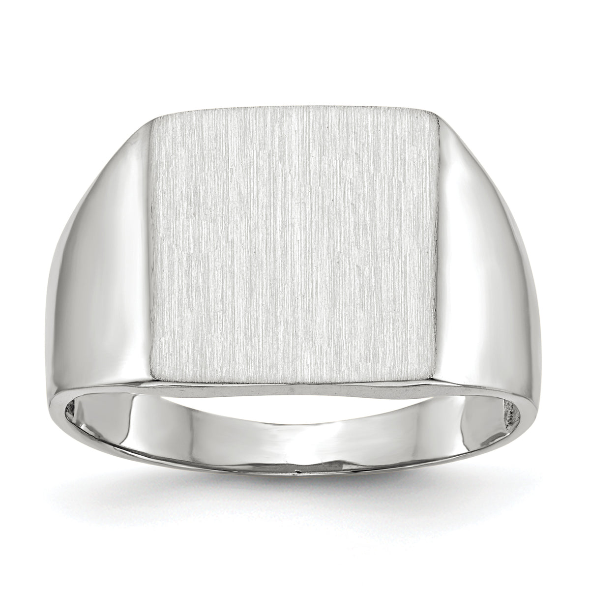 14k White Gold 13.0x13.0mm Closed Back Signet Ring