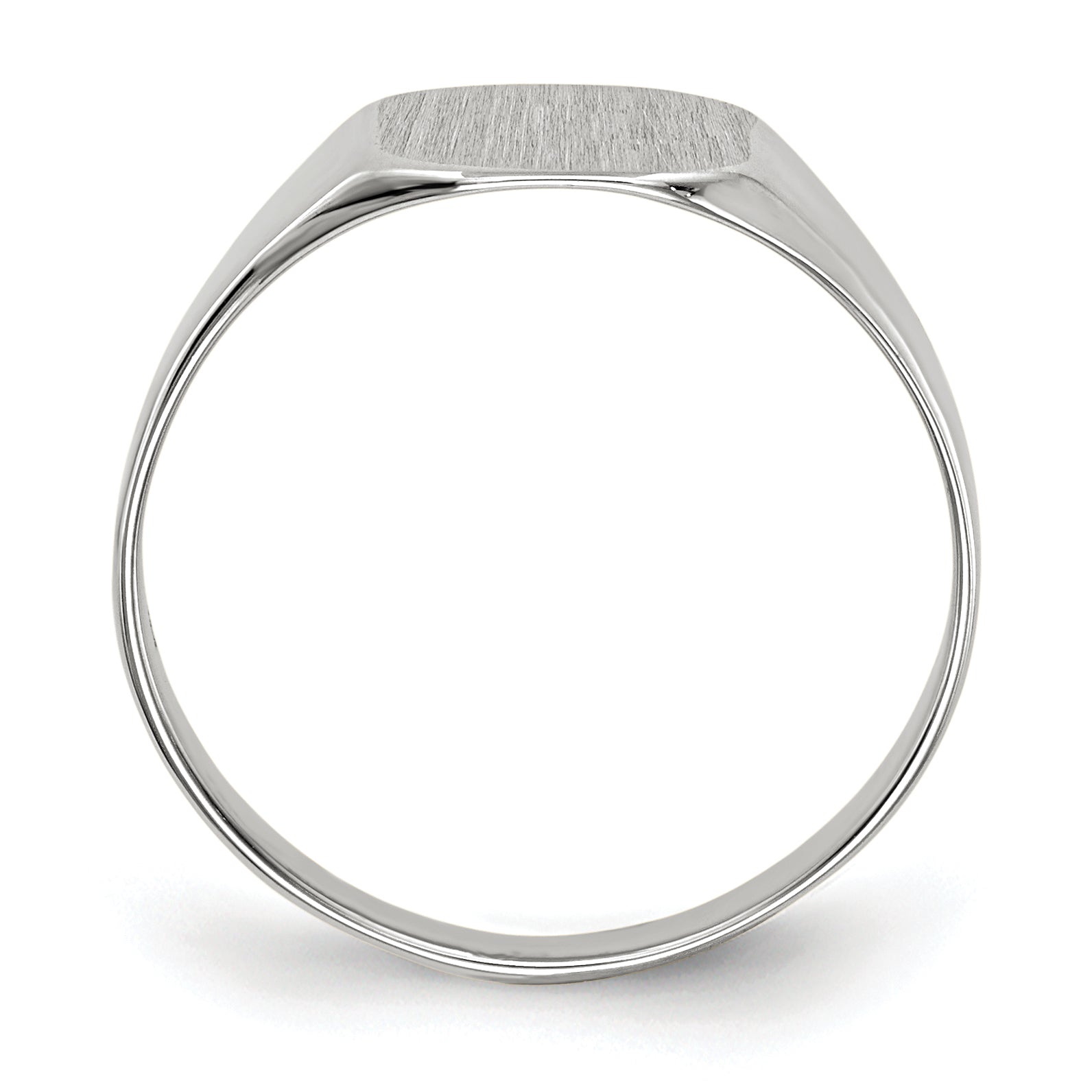 14k White Gold 8.5x8.5mm Closed Back Signet Ring