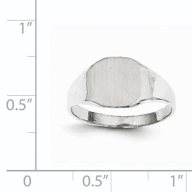 14k White Gold 8.5x8.5mm Closed Back Signet Ring