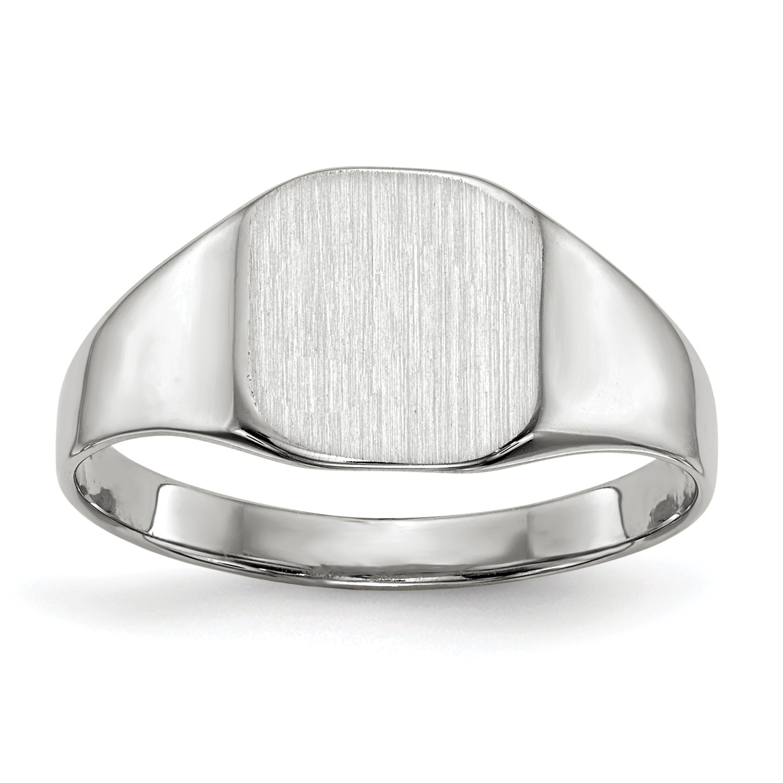 14k White Gold 8.5x8.5mm Closed Back Signet Ring