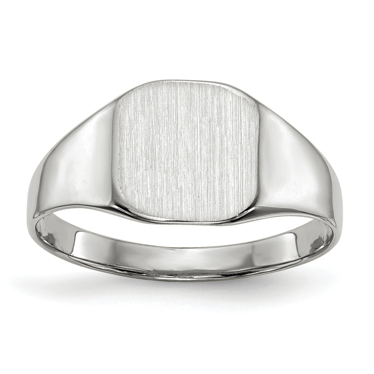 14k White Gold 8.5x8.5mm Closed Back Signet Ring