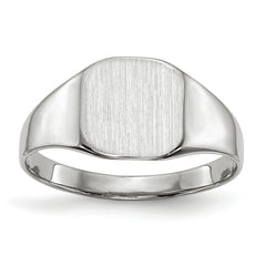 14k White Gold 8.5x8.5mm Closed Back Signet Ring