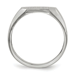 14k White Gold 11.0x11.0mm Open Back Men's Signet Ring