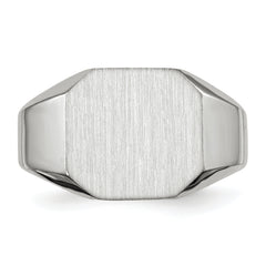 14k White Gold 11.0x11.0mm Open Back Men's Signet Ring