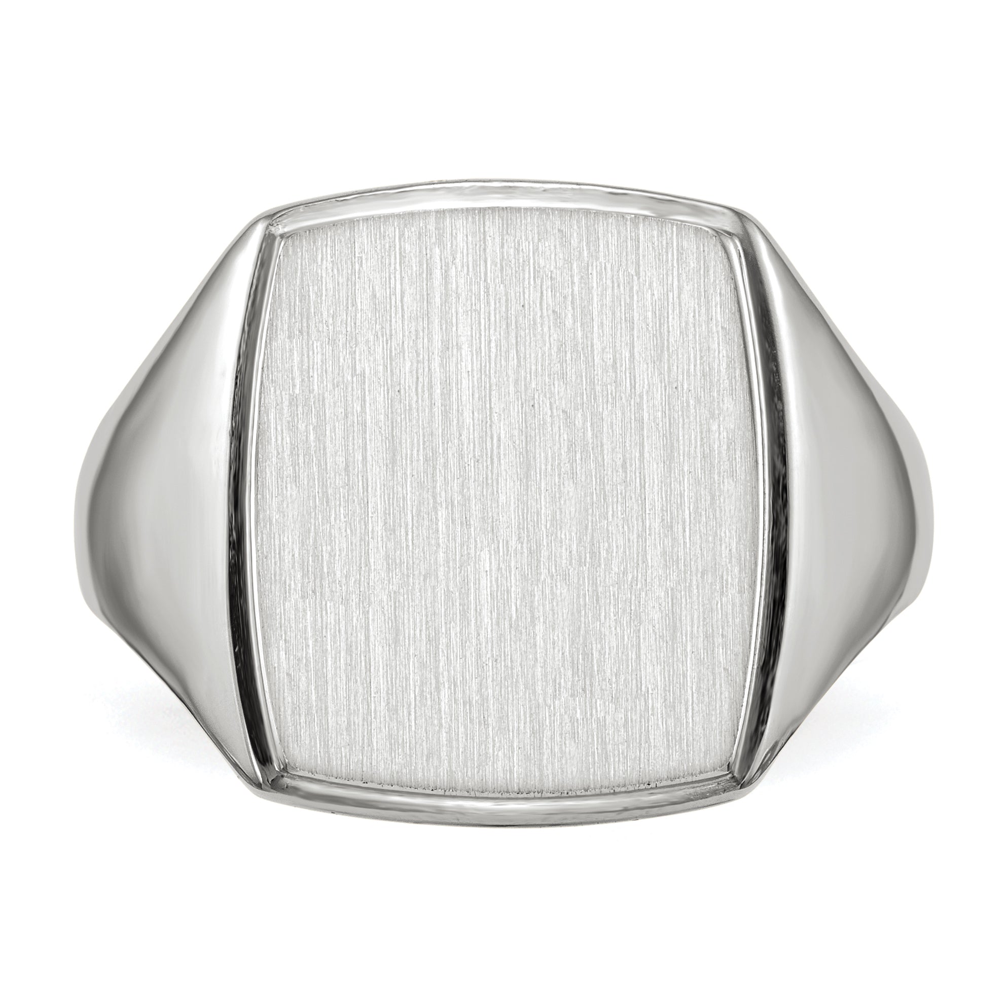 14k White Gold 15.0x13.0mm Closed Back Men's Signet Ring