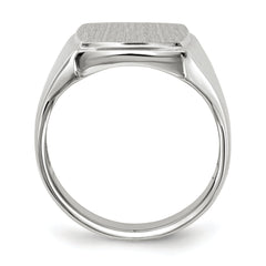 14k White Gold 15.0x13.0mm Open Back Mens Signet Ring