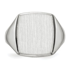 14k White Gold 15.0x13.0mm Open Back Mens Signet Ring