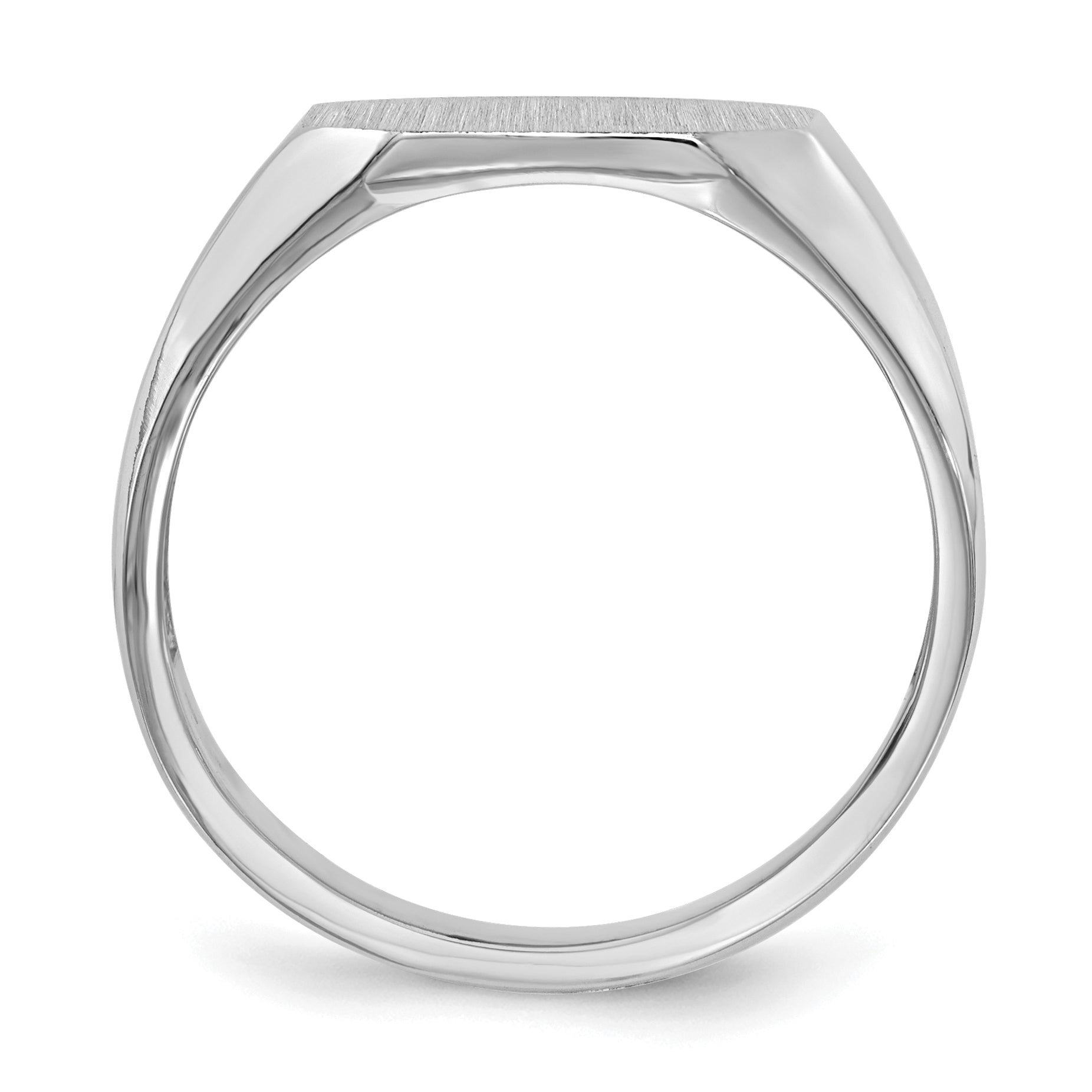 14k White Gold 11.5x12.5mm Open Back Signet Ring