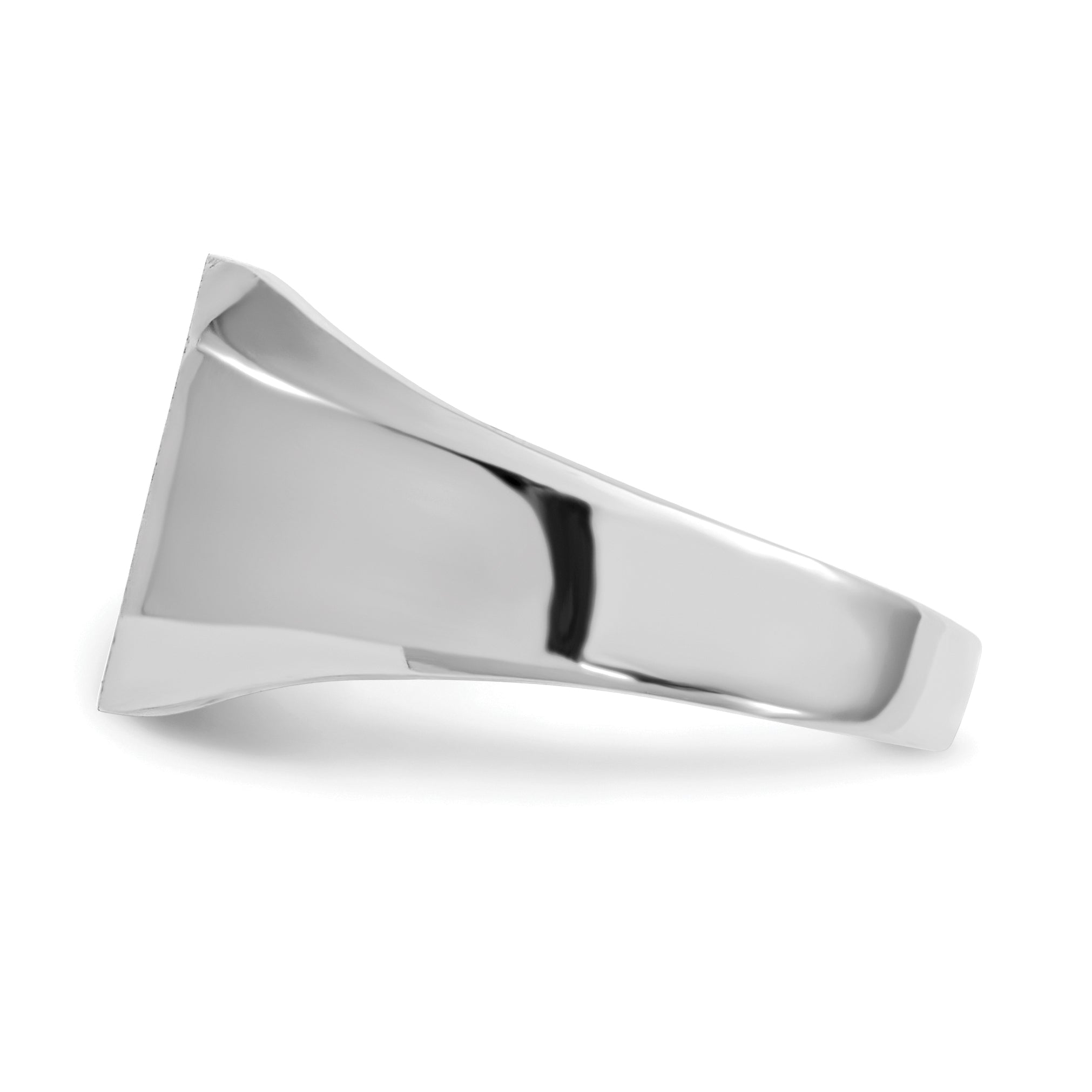 14k White Gold 11.5x12.5mm Open Back Signet Ring