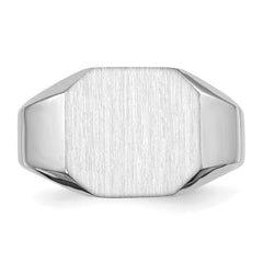 14k White Gold 11.5x12.5mm Open Back Signet Ring