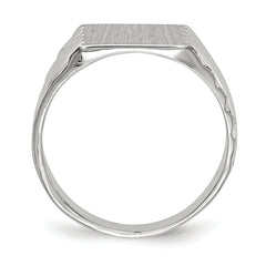 14k White Gold 9.0x10.0mm Closed Back Signet Ring