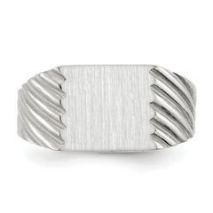 14k White Gold 9.0x10.0mm Closed Back Signet Ring