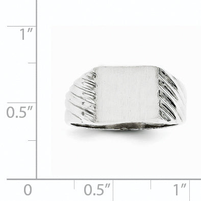 14k White Gold 9.0x10.0mm Closed Back Signet Ring