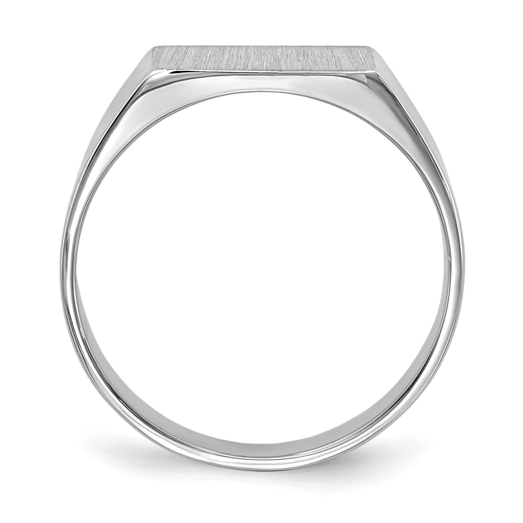 14k White Gold 5.5x10.5mm Closed Back Signet Ring