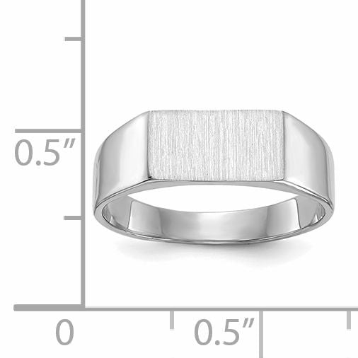 14k White Gold 5.5x10.5mm Closed Back Signet Ring