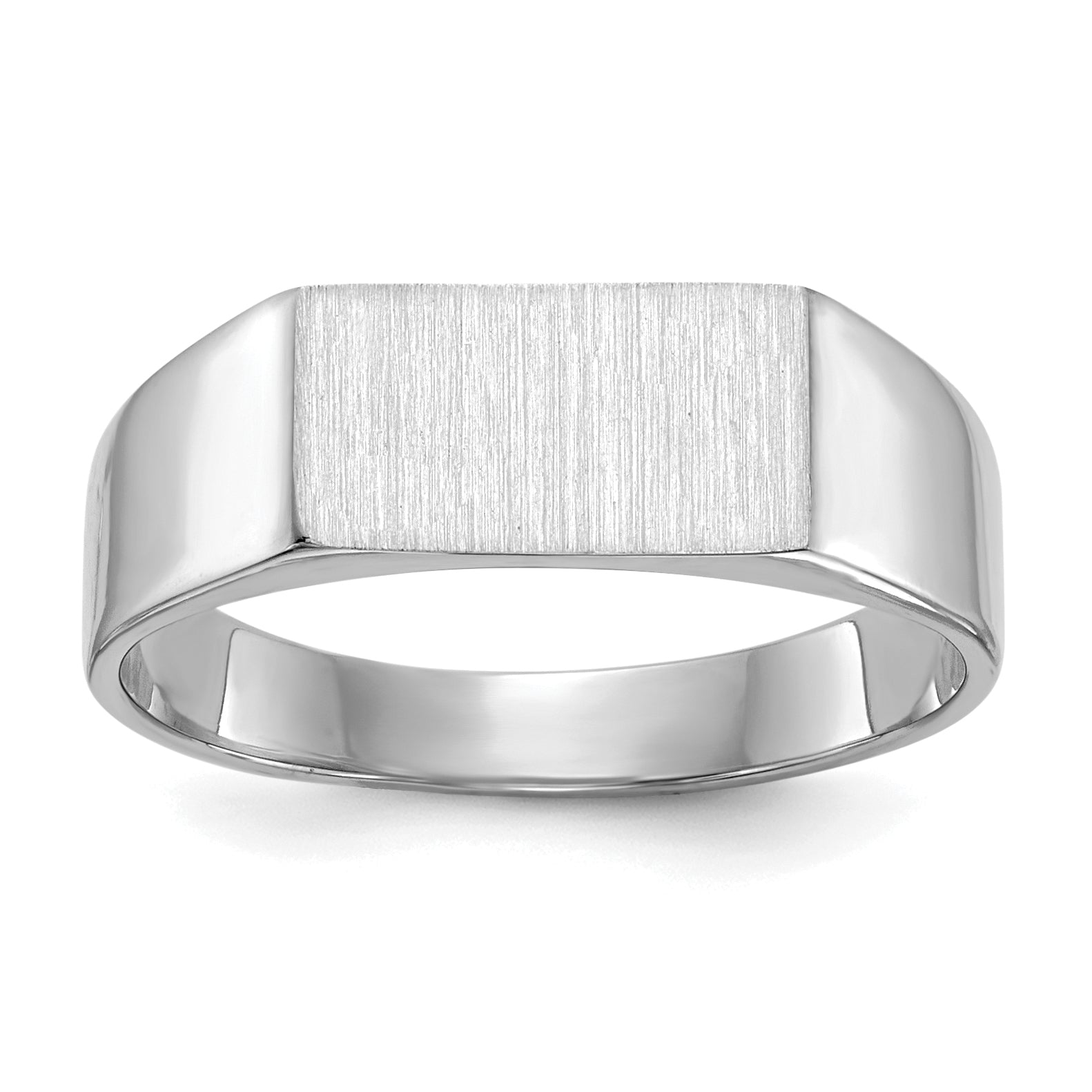 14k White Gold 5.5x10.5mm Closed Back Signet Ring