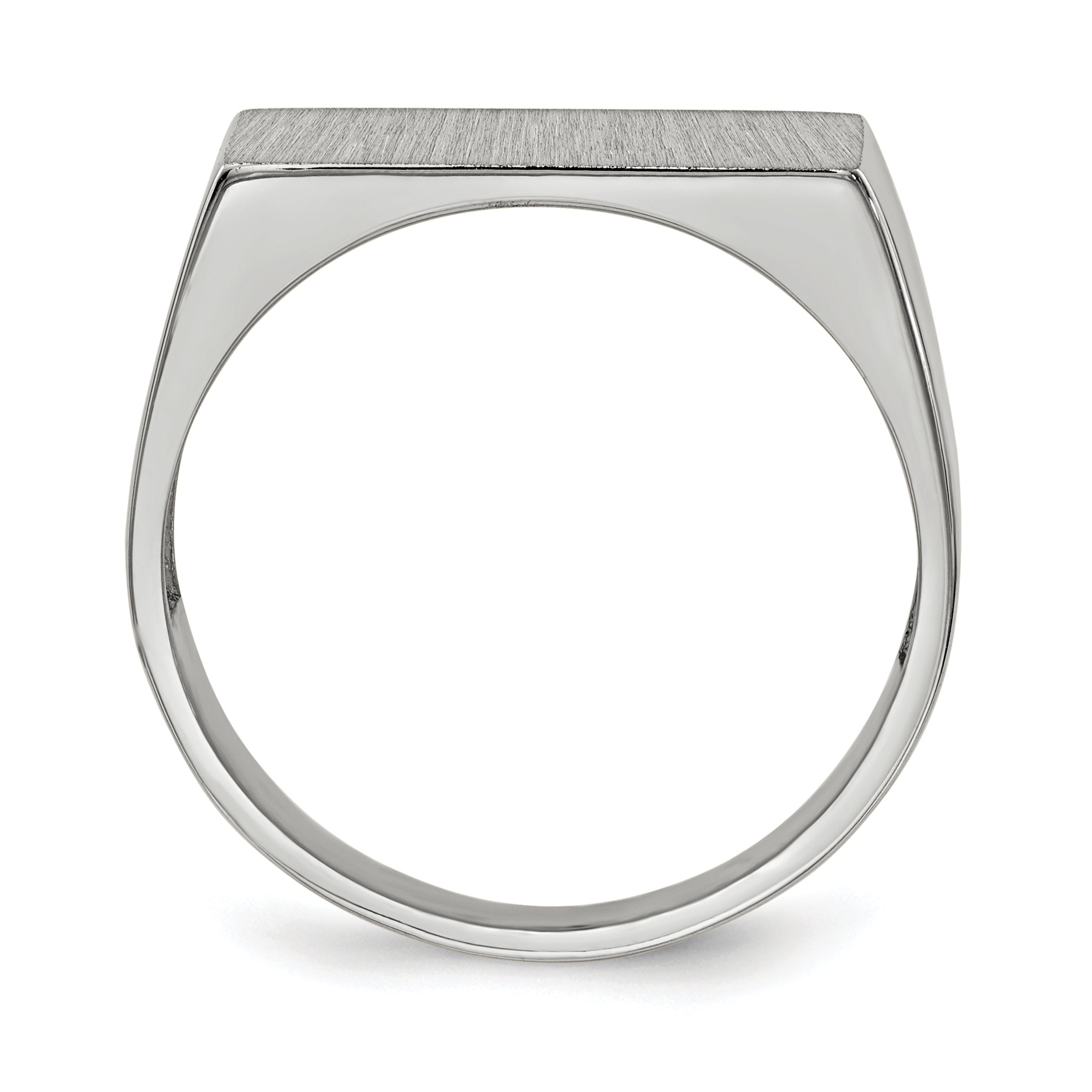 14k White Gold 8.0x16.5mm Closed Back Signet Ring