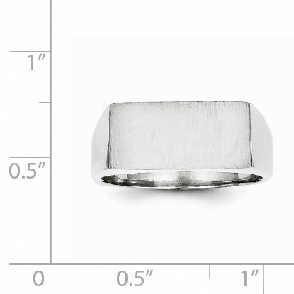 14k White Gold 8.0x16.5mm Closed Back Signet Ring