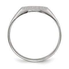 14k White Gold 7.0x9.0mm Closed Back Signet Ring