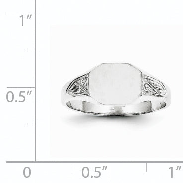 14k White Gold 7.0x9.0mm Closed Back Signet Ring