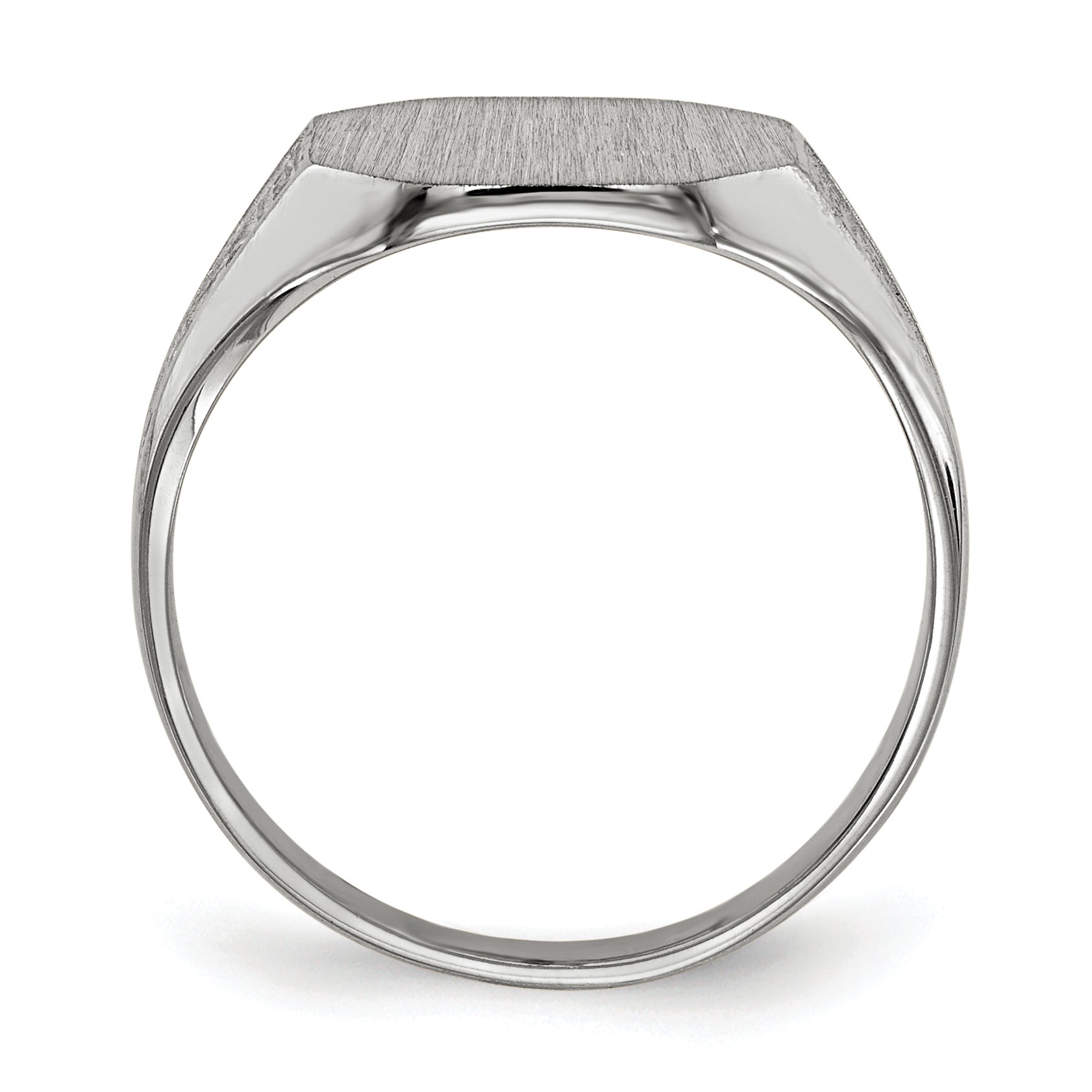 14k White Gold 9.0x11.0mm Closed Back Signet Ring