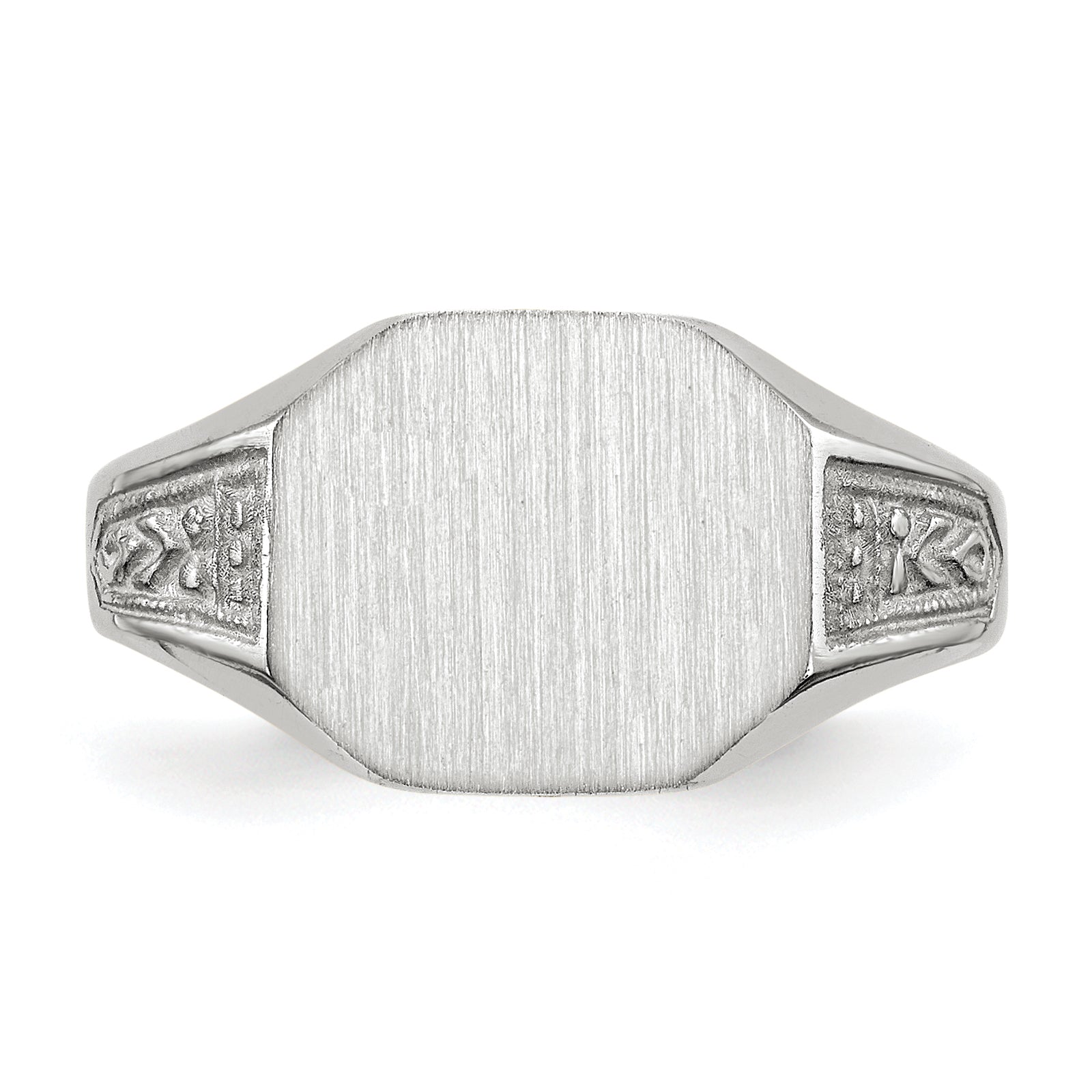 14k White Gold 9.0x11.0mm Closed Back Signet Ring