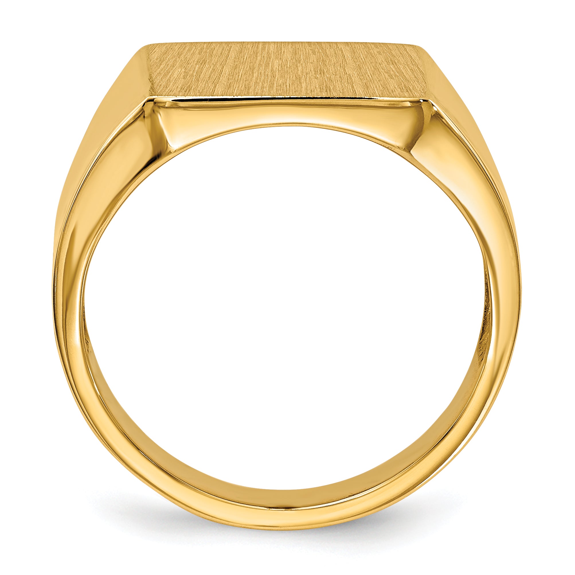 14k 15.0x13.5mm Open Back Mens Signet Ring