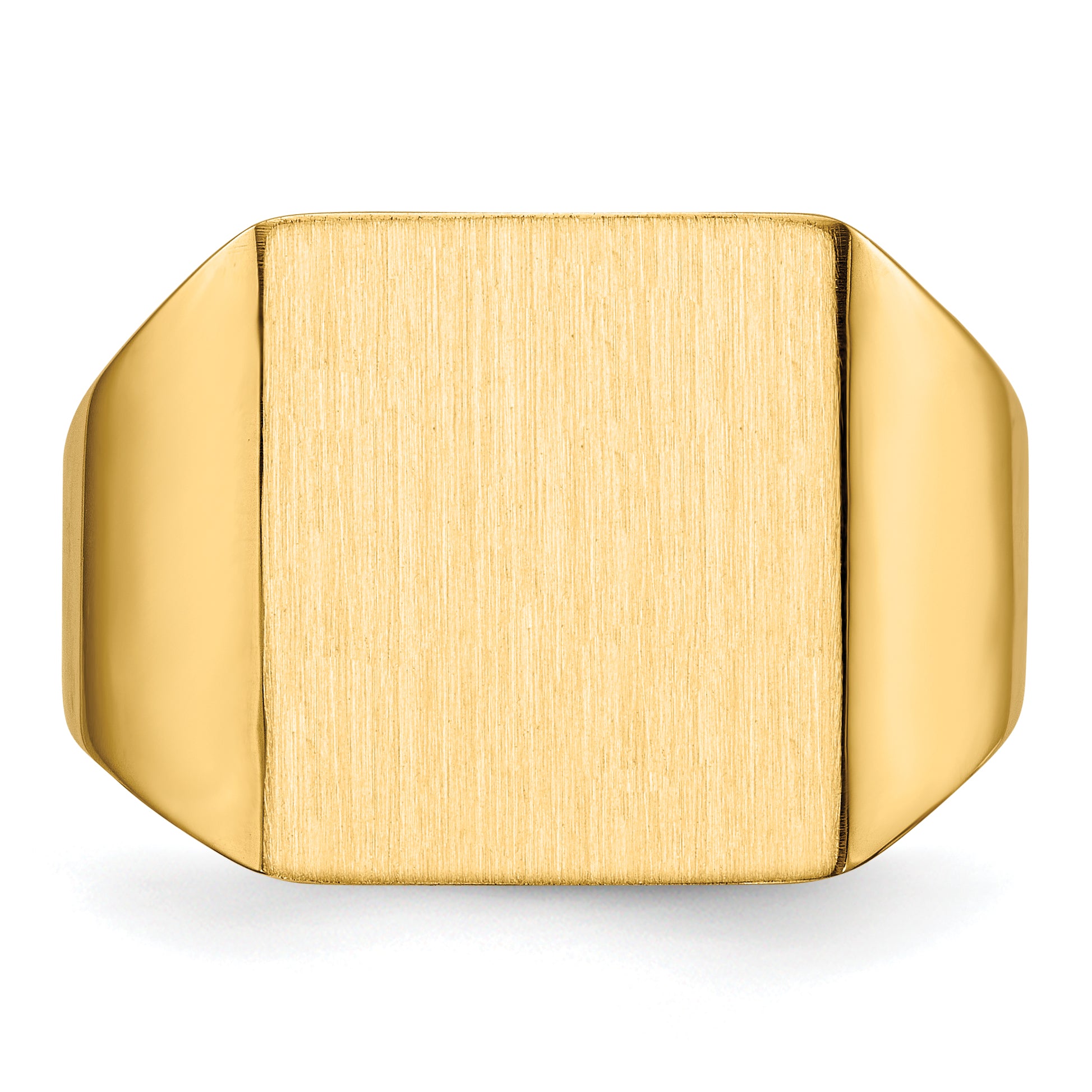 14k 15.0x13.5mm Open Back Mens Signet Ring