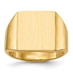 14k 15.0x13.5mm Open Back Mens Signet Ring