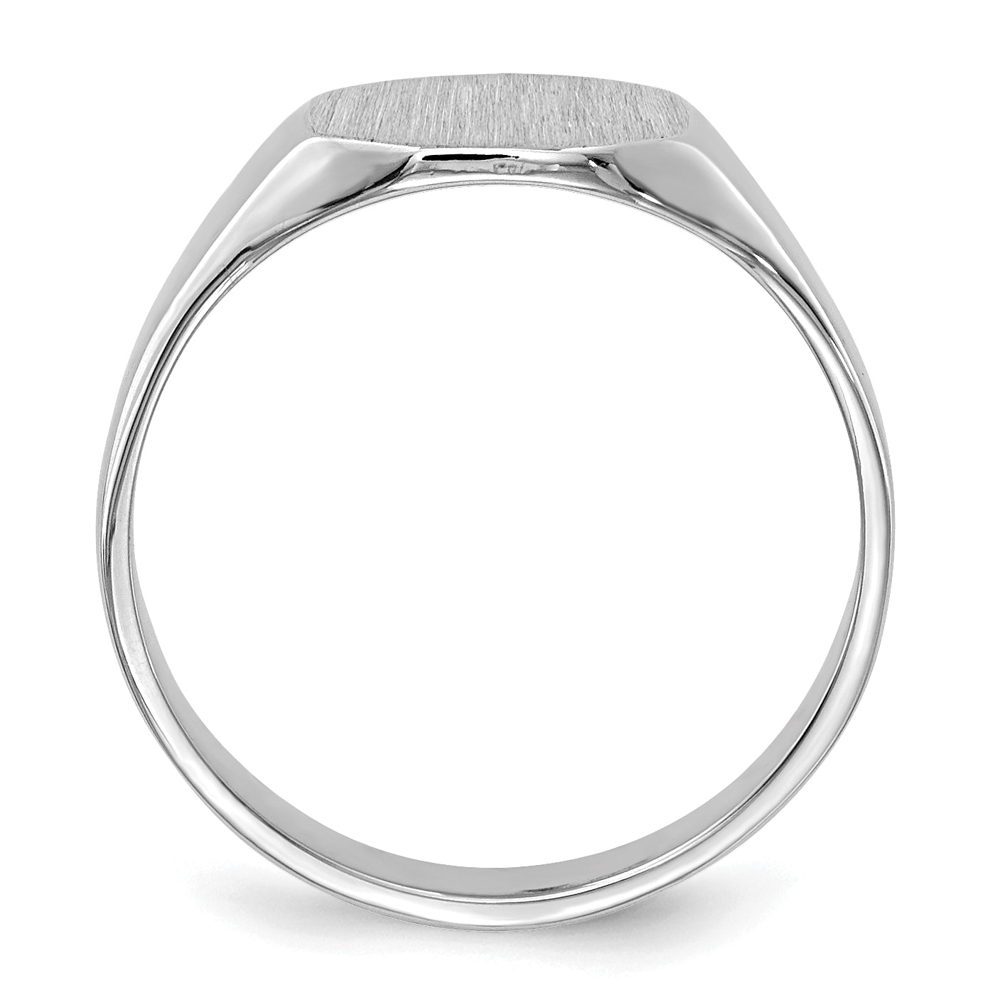 10k White Gold Signet Ring Solid Back