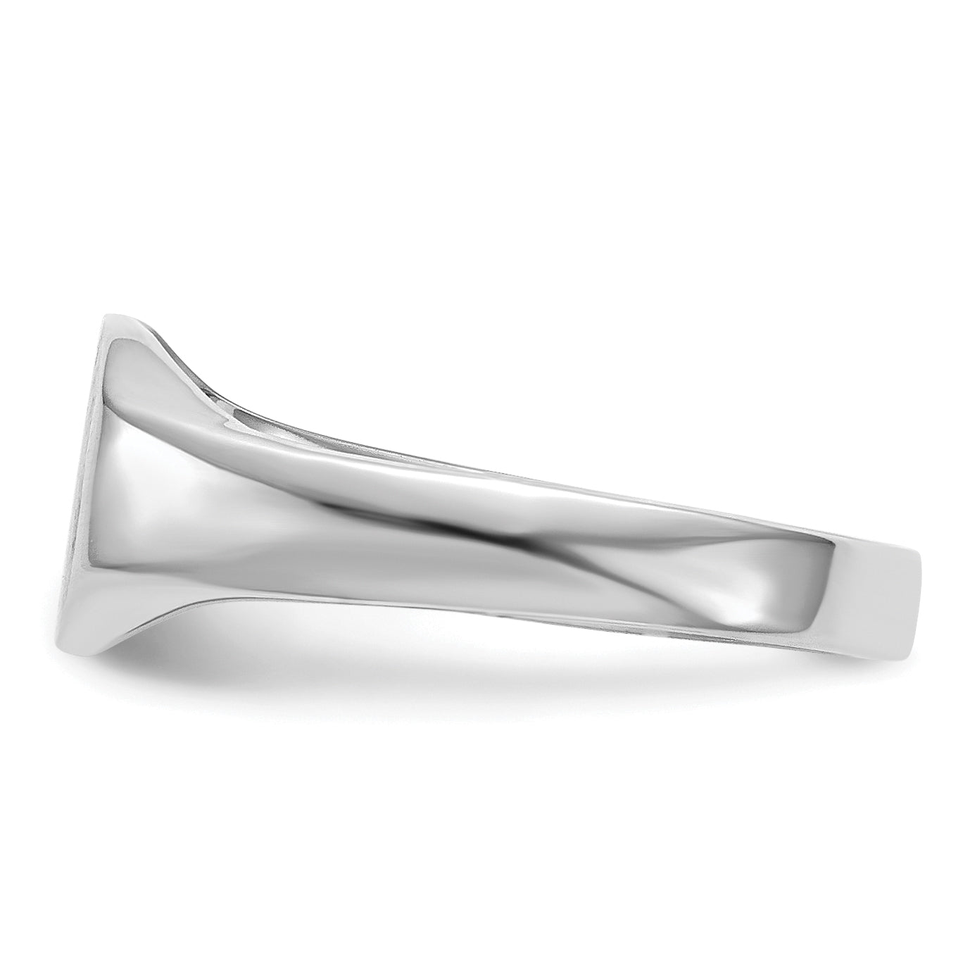 10k White Gold Signet Ring Solid Back